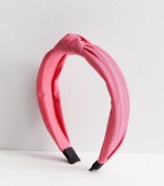 New Look Mid Pink Ribbed Knot Headband